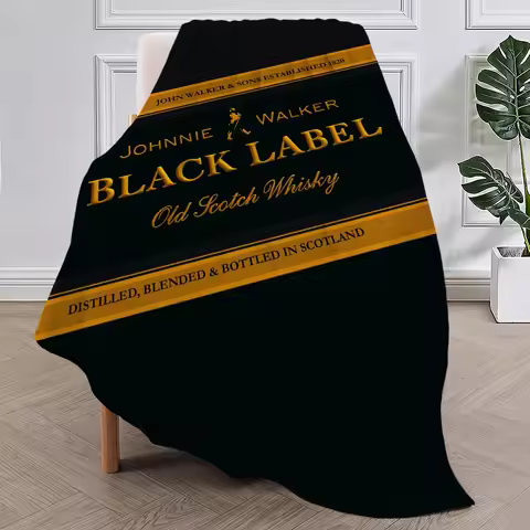 Brand Logo Blanket Plush Nap Sofa rug for Living Room J-Johnnie W-Walker Warm Office Bedroom Birthda