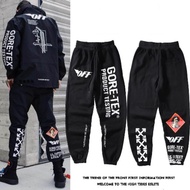 Offwhite couple guard pants GORE-TEX letter plus velvet trousers
