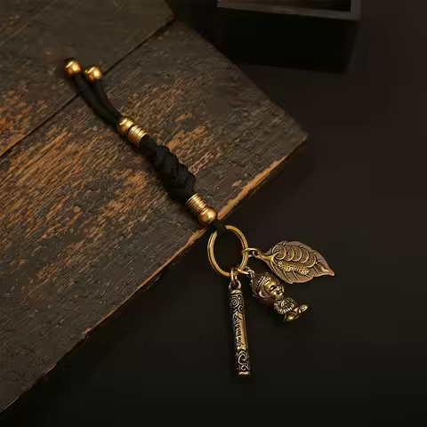 Black Myth Wukong Game Peripheral Keychain Golden Cudgel Brass Copper Cash HD Double-Sided School Ba
