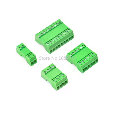5Sets 15EDGRK 3.81mm 2/3/4/5/6-12 pin right angle screw terminal block connector 3.81MM pitch Plug +