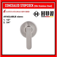 HCE HUN HWT 9011 1/2" 3/4" CONCEALED SHOWER STOPCOCK - 304 Stainless Steel