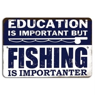 2D Funny Lake Fishing Metal Sign - Ideal Lake House Decor