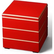 【Direct from Japan】J-kitchens Lacquerware Heavy Box, 3 Tiers, 7.0 inches (7 cm), School Storage for 