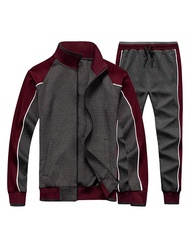 Tebreux Men's Tracksuits 2 Piece Outfit Jogging Suits Set Casual Long Sleeve Sports Sweatsuits