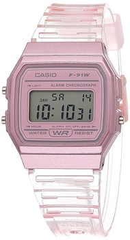 Unisex Youth Digital Watch - F-91WS-4DF, Pink, Strap