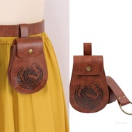 Crazy 2pcs Practical PU Leather Waist Pouch with Adjustable Belt Clasps for Festivals