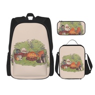 We Bare Bears Backpack Kids School Bookbag Set for Teen Girls Elementary Students Casual Back Pack with Lunch Box