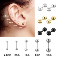 1Pair Fashion Titanium Steel Stud Earring Small Ball Screws Small Earrings Ear Bone Piercing Body Je