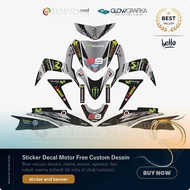 CUSTOM MOTORCYCLE STICKER DECAL YAMAHA MIO SOUL GT EDITION JL 99 BLACK GREY B