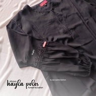 ABAYA HAYLA LENGAN BALON POLOS | ABAYA HITAM FURSAN SULTAN BY ASY-SYAKIRA FASHION TEMBORO