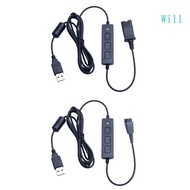 Will USB Adapter Cable QD Quick Disconnect Connector to USB Wire with Volume Adjust
