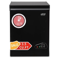 3.5 Cu.ft Compact Chest Freezer With Removable Basket, Krib Bling Top Door Open Freestanding Deep Fr