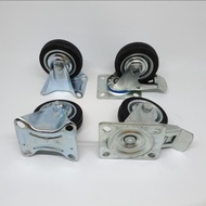 3 inch Display Case Wheels / Trolley Wheels / Rubber Wheels (2 Brakes 2 Off)