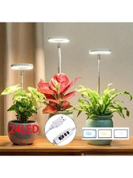 1入組led植物生長燈,全光譜 Led 生長燈可使室內植物保持健康,可調光、定時器、高度可調,usb 電源供應