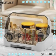 YNATURAL Babies Bottles Drying Rack, Removable Drain Tray Plastic Baby Bottle Storage Box, with Cover Dustproof Baby Bottle Rack