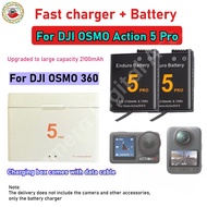 For DJI Action 5 Pro Battery Charger Dual Slot Battery Case / For DJI OSMO 360 Battery Charger