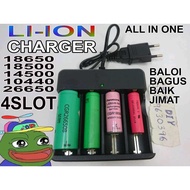 Universal intelligent smart 4 slot 18650 solar 18350 26650 14500 10440 3.7V 4.2V rechargeable li-ion