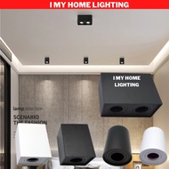 LED Surface Eyeball Spotlight Fitting Casing Frame Black White Downlight Housing Light Fixture Lampu Ceiling 明装色灯