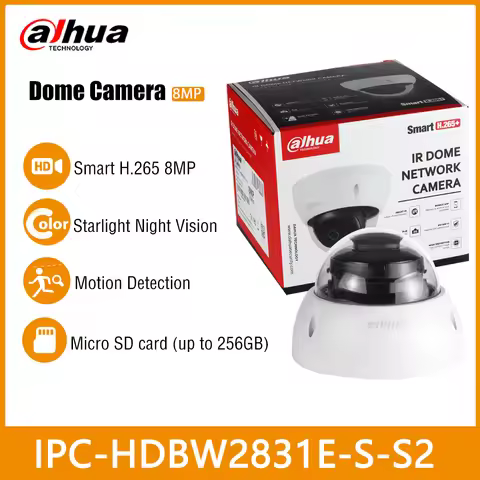 Dahua IPC-HDBW2831E-S-S2 Full HD 4k Dome Camera 8MP Outdoor IK10 Protection Surveillance Home Mini C