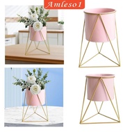 [Amleso1] Pot Stand Container Accessories Easy to Install Iron Plant Stand