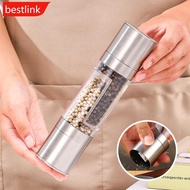 BESTLINK 2 In 1 Pepper Mill Grinder Stainless Steel Manual Salt Pepper Grinder Seasoning Multifuncti