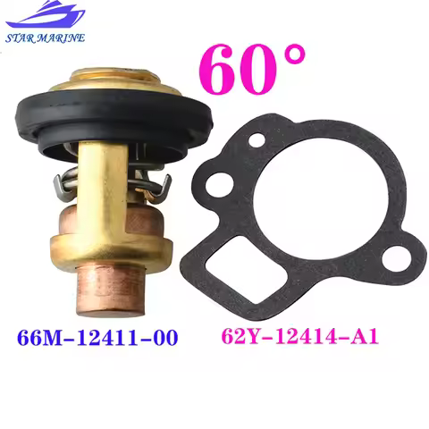 66M-12411 Thermostat and gasket 60 Degrees 140F For Yamaha Outboard Motor 4 stroke 66M-12411-00 ,6F5