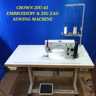 CROWN Embroidery &amp; Zigzag Sewing Machine (MODEL 20U-43) (BRAND NEW)