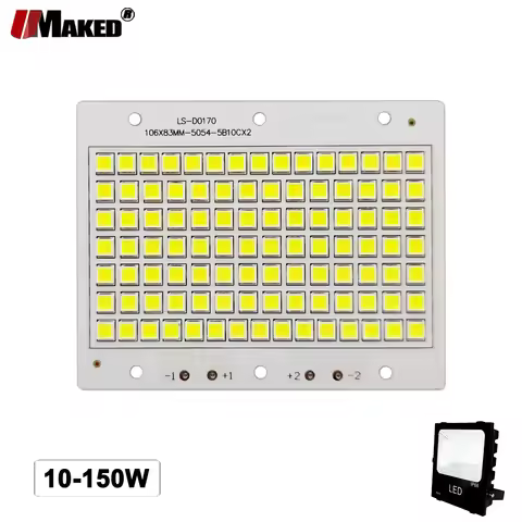 1Pc LED PCB SMD5054 Floodlight Aluminum Plate Kits10W 20W 30W 50W 100W 150W 200W Light Panel For Out