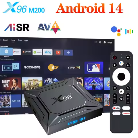 X96 M200 TV Box Android14 Amlogic S905X5M(S905A) CPU Quad Core ARM Cortex A55 Build in AI-SR Support
