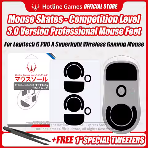 2Sets Hotline Games 3.0 Mouse Skates Mouse Feet Replacement For Logitech G PRO X Superlight Mouse,Sm