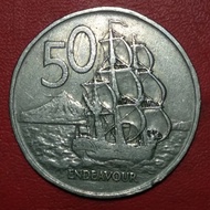 koin asing 50 cents new Zealand TP 4600