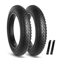 Hycline Fat Bike Replacement Tire: 20x4.0/26x4.0 Inch Puncture Resistant Folding MTB Bicycle Tires, 