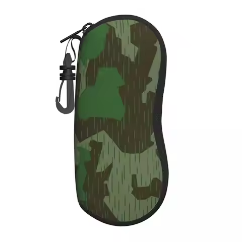Custom WW2 Germany Military Splinter Camo Eyeglass Glasses Case Women Men Soft Splittertarn Camoufla