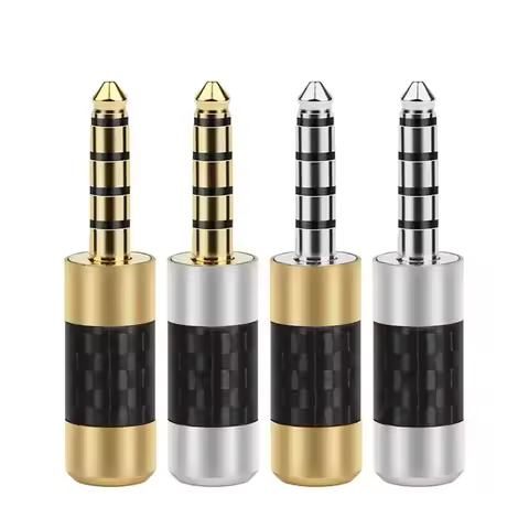 4.4mm Balanced 5 Poles Stereo Headphone Connector For Sony NW-WM1Z/A 4.4 Player Headset Rhodium/Gold