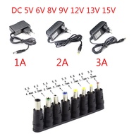 AC DC 110V - 220V Power Adapter Supply 5V 6V 8V 9V 12V 13V 15V 1A 2A 3A Universal Wall Socket With 8 Connect Maximum 5.5X2.5mm