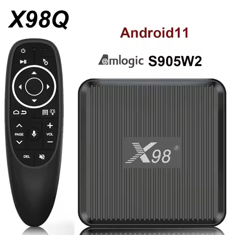 X98Q Smart TV Box Android 11 2GB 16GB Amlogic S905W2 Support H.265 AV1 2.4G&5.8G Dual Wifi 4K Set To