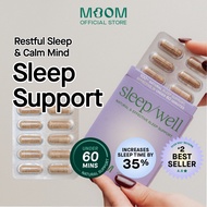 Moom Health™ sleep/well On The Go. Natural Supplement with Melatonin, For Better Sleep Quality.