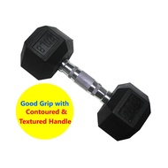 RCL 20LB (≈9.1KG) X 1 Rubber Coated Hexagon Dumbbell LBHX8020 Dumbell for Sport Gym Fitness Exercise