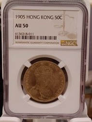 1905年 香港半圓 愛德華七世 NGC AU50