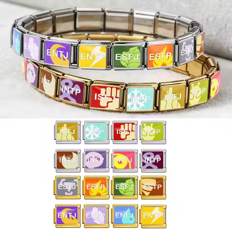 16 Personality Types DIY Colorful Series Beads Italian Charm Bracelet Fit 9mm Stainless Steel Bracel