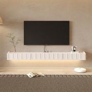 Light Luxury Wall Mounted Solid Wood Modern Simple TV Cabinet French Creamy / Kabinet Tv Dinding Gan