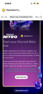 PlayStation Plus Discord Nitro Trial