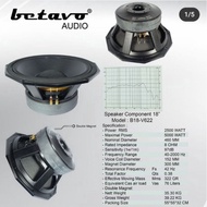 SPEAKER BETAVO B18 V622 Double Magnet 18 INCH COCOK UNTUK BALAP DAN