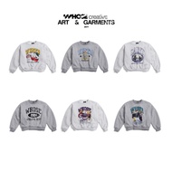 COLLECT SWEATER - Wide-form cotton felt sweatshirt with batwing sleeves printed with Whose Studio