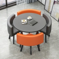 Table Chair Combination Reception Simple Small Round Table Office Nordic People Conference Negotiati