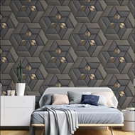 Wallpaper Dinding Sticker Ruang Tamu Kamar Motif Gelombang Mewah 45 cm X 35 m