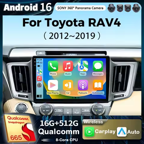 Android 16 Car radio For Toyota RAV4 RAV 4 XA40 2012-2019 Carplay Android Auto Qualcomm Car Stereo M
