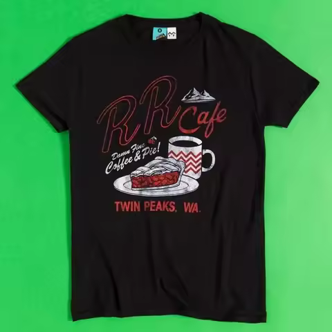 Official Twin Peaks RR Cafe Black T Shirt S M L XL XXL 3XL 4XL 5XL