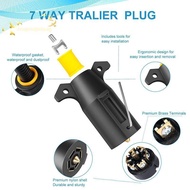 [Han-t] Premium 7 Pin Trailer Soet,Premium 7 Pin Trailer Plug With Built-In Brass Terminals, Heavy-D