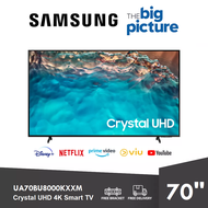 FREE SHIPPING Samsung 4K Smart TV 70 Inch Crystal UHD Television can YouTube Netflix Televisyen Free TV Bracket Hdmi 电视机 UA70BU8000KXXM